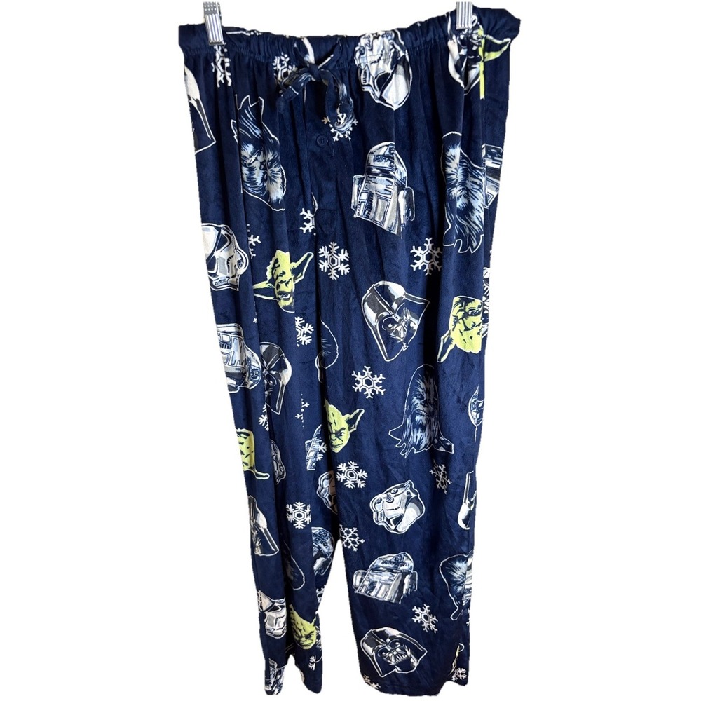 Men's Pajama‎ Lounge Pants Star Wars Size XL Fleece Holiday Vader Yoda Trooper - Picture 2 of 8